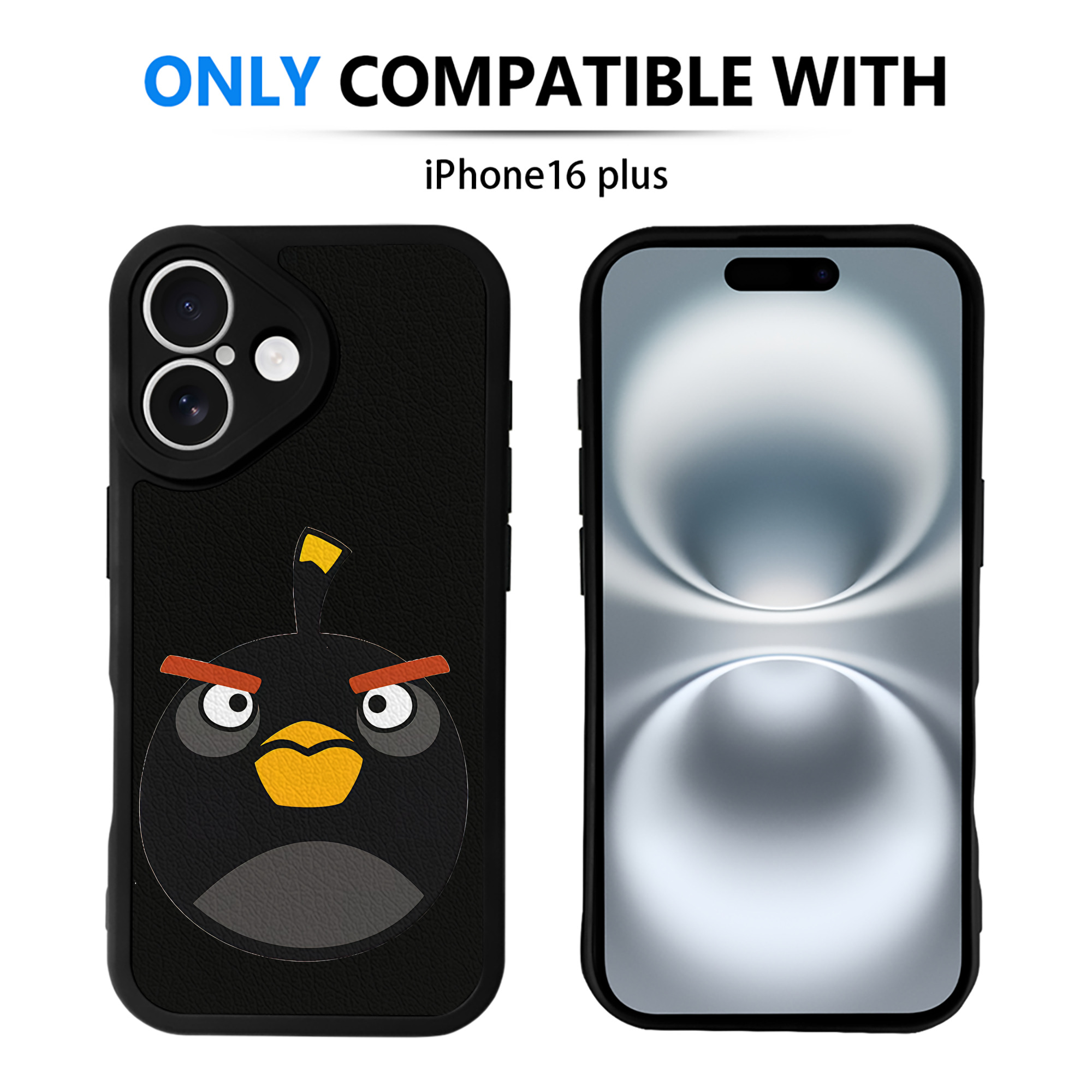（画像用） Angry Birds アングリーバード 【iPhone 16シリーズ対応】シリコンスマホケース（レザー調） 材質：シリコン